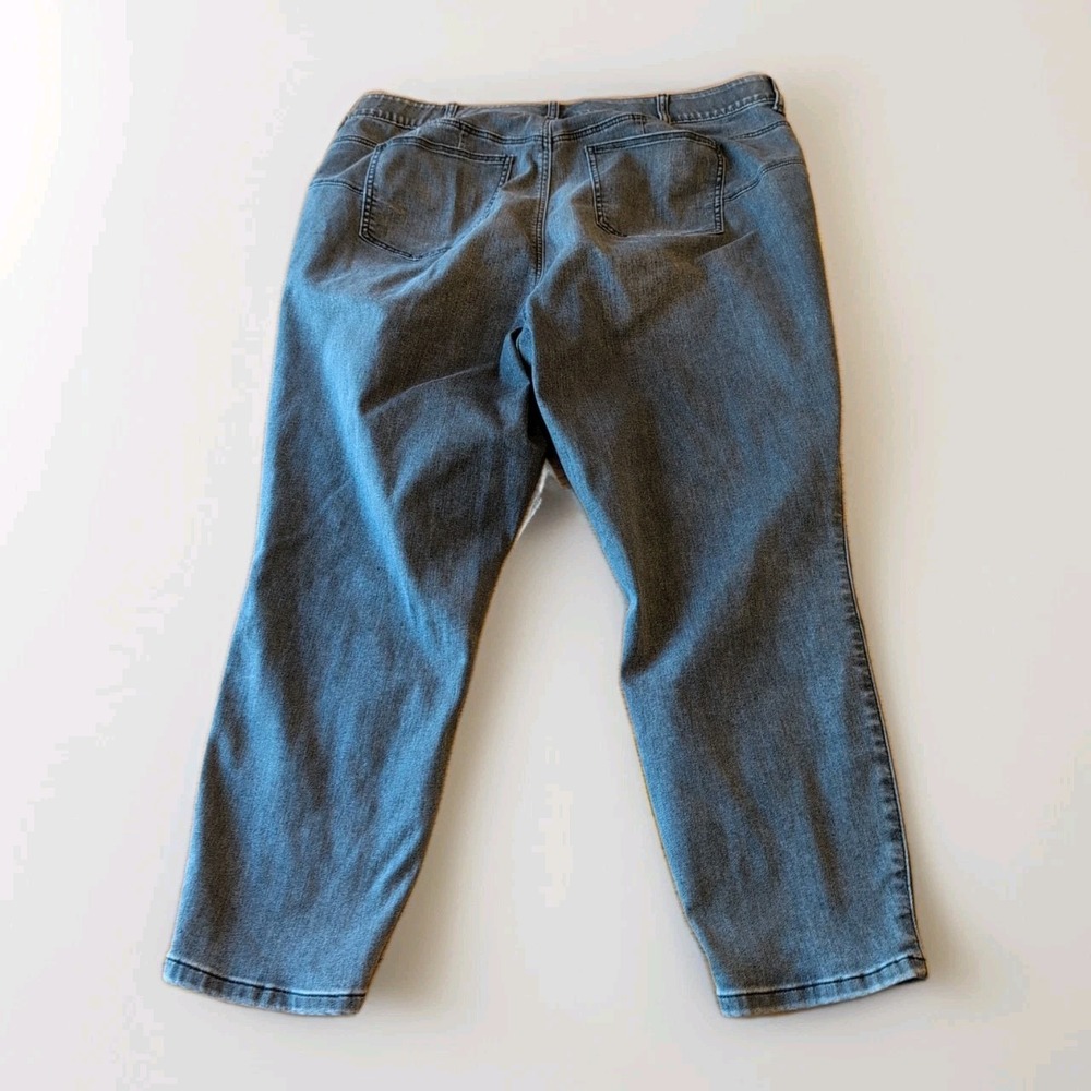 Torrid Jeans Bombshell Skinny Womens Sz 24R Gray Front Seam Stretch Split Hem - Picture 5 of 10